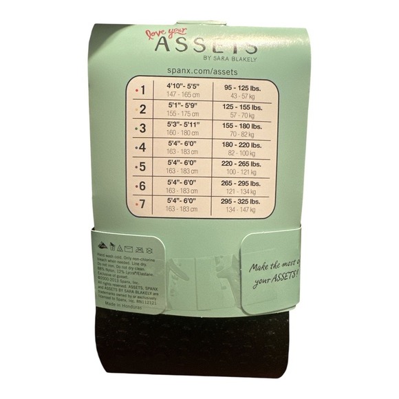 Assets By Spanx Black Wishbone Textured Shaping Tights, Size 2 - Picture 3 of 5